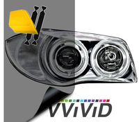 VViViD Air-Tint Extra-Wide Headlight Taillight Vinyl Tint Wrap 16 Inch x 48 Inch Roll Including Yellow Detailer Squeegee & 2X Black Felt Edge Decals (Smoke Black)