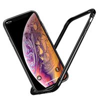 GAGALOR Metal Bumper case for iPhone X XS Aluminium Alloy Ultra Thin Silicone Lining (Jet Black)
