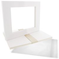 US Art Supply Art Mats High Quality Acid-Free Pre-Cut 8x10 White Picture Mat Matte Sets. Includes a Pack of 10 White Core Bevel Cut Mattes for 5x7 Photos, Pack of 10 Backers & 10 Clear Sleeve Bags