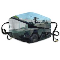 YUIOP Green and Brown Military Tanks Printed Mask Neutral Mask for Men and Women Polyester Dust-Proof Breathable Mask