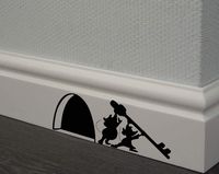 REDIN STORE Mice Pals Decal Mice Friends Sticker Jaq and Gus Disney Wall Decal Mouse House Cinderella Mice Cinderella Wall Sticker Baseboard Fun Decal