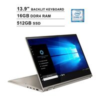 Lenovo Yoga C930 13.9-Inch UHD 4K 2-in-1 Touchscreen Business Laptop, Intel Quad Core i7-8550U, Intel UHD 620, 16GB DDR4 RAM, 512GB SSD, HDMI, WiFi, FP Reader, Backlit KB, Windows 10 Home, Mica
