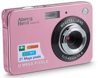AbergBest 21 Mega Pixels 2.7" LCD Rechargeable HD Digital Camera Video Camera Digital Students Cameras,Indoor Outdoor for Adult/Seniors/Kid (Rose Gold)