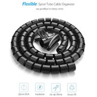 Cable Management Sleeve 5ft, Cable Bundler Cord Organizer System for TV/Computer/Home/Office, 25mm Diameter