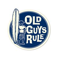 OLD GUYS RULE Sticker for Men | Surfer Guy II | Cool Wall Decal for Car, Laptop | 3.5 in | Funny Gift for Dad
