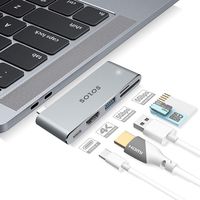 USB C Hub, SOLOS 5 in 1 Type-C Hub with 4K HDMI, Power Delivery, USB 3.0 Port SD TF Card Slots USB C to HDMI Adapter Compatible with MacBook Air MacBook Pro USB Adapter