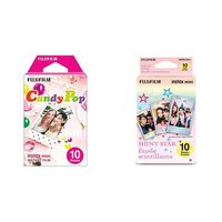 Fujifilm Instax Mini Candy Pop Film - 10 Exposures &  Instax Mini Shiny Star Film - 10 Exposures