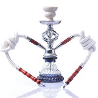 DM-HC 11" 2 Hose Hookah Combo Kit Set, Shisha Pipe Acrylic Base Metal Material Smoking Water Pipe Bong 006