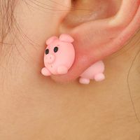 Liraly 1Pair Jewelry Handmade Clay Soft Pottery Earrings Animal Earring Accessories