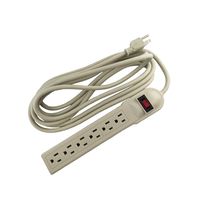 Uninex PS09S12 Heavy Duty 6 AC Outlet Power Strip, Surge Protector, 14/3 AWG, Extra Long Power Cord, UL Listed, 12-Foot