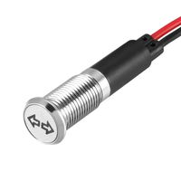 uxcell Indicator Light DC 12V 8mm Red LED Metal Shell with Symbol (Left and Right Turn Signals)