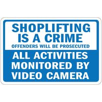 Shoplifting Crime Offenders Prosecuted Monitored Video Camera SignVinyl Sticker Decal 8"