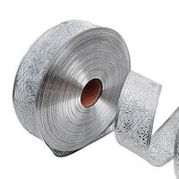 Ornerx Satin Christmas Ribbon Snowflake 2-1/2" x 8 yd