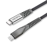 KINPS Apple MFI Certified (6ft/2m) USB C to Lightning Fast Charging Cable Compatible with iPhone 11/11Pro/11 Pro Max/X/XS/XR/XS MAX, Supports Power Delivery(for Use with Type C Chargers(Gray-Braided)