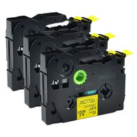 GREENCYCLE 3 Pack Compatible for Brother TZ-631 TZE-631 8m 12mm Black on Yellow Label Tape use in P-Touch Printers