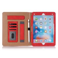 iPad Air 2 Case, YiMiky PU Leather Case Protective Cover Smart Stand Slim Fit Cover with Card Slot and Handler for iPad Air/iPad Air 2/ iPad Pro 9.7/2017 New iPad/ 2018 New iPad - Red