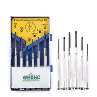 Whoho - 6 Pcs Mini Precision Screwdriver Set, Perfect Portable Repair Tool, 6 Different Sizes of Flat Head and Phillips, Suitable for DIY Projects, Glasses Repair, Game Controllers, Repair Toys, Etc.