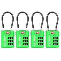 SURE LOCK TSA Compatible Travel Luggage Locks, Inspection Indicator, Easy Read Dials - 1, 2 & 4 Pack green