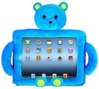 Cuddle Case Tablet and Ipad Case for Kids - Protective Teddy Bear Case with Handles - Fits 9.7 inch Galaxy Tablet and 2017/2018 9.7 inch Apple iPad Pro, iPad Air, iPad Air 2, iPad Cover (Blue)