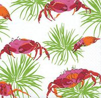 Entertaining with Caspari Crabby Ivory, Luncheon Napkin, Pack of 20