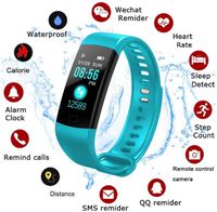 Ouyilu Activity Trackers Smart Watch Color Screen Fitness Tracker Heart Rate Blood Pressure Monitor Bluetooth Technology Wristband Step Counter for Android and iOS (Blue-1)