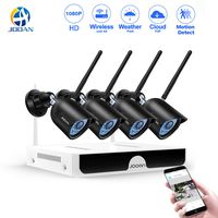 Wireless Security Camera, JOOAN 2.0mp Surveillance Camera System 4 Channel 1080p Video Recorder CCTV NVR 4 x 2.0MP WiFi Outdoor Network IP Cameras Good Night Vision