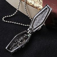 Vintage Coffin Human Skeleton Skull Steampunk Pendant Chain Cross Necklace Prom Woman Pretty Beautiful Bright Cute Stylish For gift Simple Cheap Elegant Women