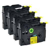 GREENCYCLE 4 Pack Compatible for Brother TZ-631 TZE-631 8m 12mm Black on Yellow Label Tape use in P-Touch Printers