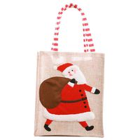 succeedtop Cloth Handbag Candy Bag Merry Christmas Candy Bags Xmas Decor Christmas Decorations Gift Bags Santa Style Lovely Treat Bags for Children Best for Wedding Holiday New Year (A)