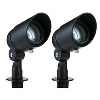 Lumina Waterproof Landscape Lights 12V Low Voltage Outdoor Pathway Garden Landscape Spotlight for Law Decorative Light With Warm White 20W MR16 Halogen Bulb and ABS Ground Stake Black SFL0104-BK2(2PK)