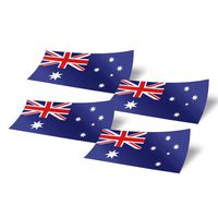Australia Australian 4 Pack of 4 Inch Wide Country Flag Stickers Decal for Window Laptop Computer Vinyl Car Bumper 4