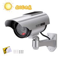 AlfaView Solar Powered Bullet Dummy Fake Surveillance Camera Security CCTV Dome Camera with LED Flashing Light for Outdoor/Indoor,Home/Business (1 Pack)