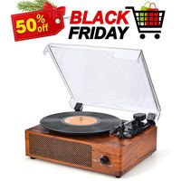 Record Player Turntable 3 Speed Vinyl Record Player with Stereo Speaker Belt Driven Vintage Style Vinyl Record Player