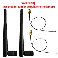 HUYUN IPEX MHF4 Antenna WiFi Cable for NGFF/M.2 WIFI/WLAN Card/3G/4G/LTE WWAN Module (15.5CM Wireless 2.4GHz 5GHz Dual Band WiFi Antenna & 25CM RP-SMA MHF4/IPX Pigtail)