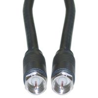 F-pin RG6 Coaxial Cable, Black, F-pin Male, UL Rated, 15 Foot