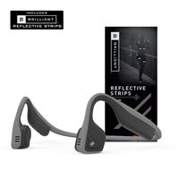 AfterShokz Titanium Open-Ear Wireless Bone Conduction Headphones with Brilliant Reflective Strips, Slate Grey, AS600SG-BR