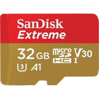 SanDisk SDSQXVF-032G-AN6MA Extreme MICROSDHC Memory Card, 32GB, Class 10, 90/60MB/S, with Adapter