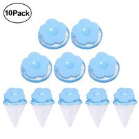 Saying 10-Pack Reusable Washing Machine Hair Remover Bag - Pet Fur Catcher, Hair Filter Net Pouch, Washer Hair Catcher, Washing Machine Lint Trap for Household Tool - Blue