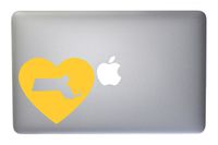 Massachusetts Love State Pride Heart Vinyl Decal for MacBook, Laptop or Other Device 5 Inch (Yellow)