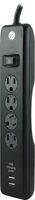 GE 4 Outlet 2 USB Port Power Strip Surge Protector, 3ft. Power Cord, Black, 36189-P1