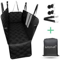 LIFEFAIR Dog Backseat Hammock Seat, 100% Waterproof Pet Seat Cover with Mesh Window, Scratch Proof Nonslip Dog Car Hammock, Dog Cover for Car, Backseat Dog Cover for Cars Trucks SUV