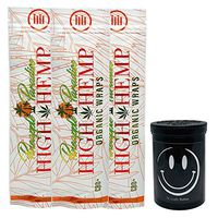 Herb Airtight Container Fresh Kettle with Organic Pineapple Paradise Hemp Wraps Vegan Non-GMO 3 Count DC Crafts Nation - Happy Face