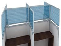 24" Polycarbonate Cubicle Mounted Privacy Panel with Small Brackets