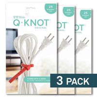 Q Knot Reusable Cable Tie, 75-Piece Pack