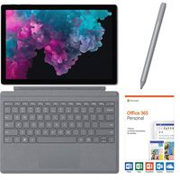 Microsoft Surface Pro 6 2 in 1 PC Tablet 12.3" (2736x1824) Touchscreen, i5-8250U, 8GB RAM, 128GB SSD w/Type Cover, Surface Pen, Office 365, Backlit, Webcam, Fanless, Win 10 - Platinum