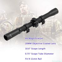 Wolfgo Monocular Telescope- Optic Scope Sights 4x20 Monocular Telescope with Hunting Scopes Mount 22 Caliber Device Access