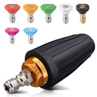 bopopo 4000PSI Pressure Washer Turbo Nozzle Spray Tip 360° Rotating 1/4'' Quick Connect with 7 Spray Nozzle Tips Kit Multiple Degrees(0, 15, 25, 40 Degrees,Rinse1,Soap2) 4.0 GPM 4.0 Orifice.
