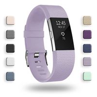 POY Replacement Bands Compatible for Fitbit Charge 2, Classic Edition Adjustable Sport Wristbands, Small Lavender