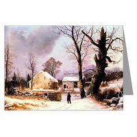 Currier and Ives Winter Holiday G.H.Durrie, Winter in New England 1852 Christmas Notecard set