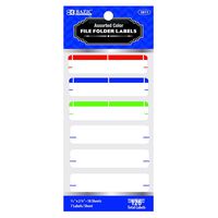 BAZIC Assorted Color File Folder Label (126/Pack) (Case of 24)